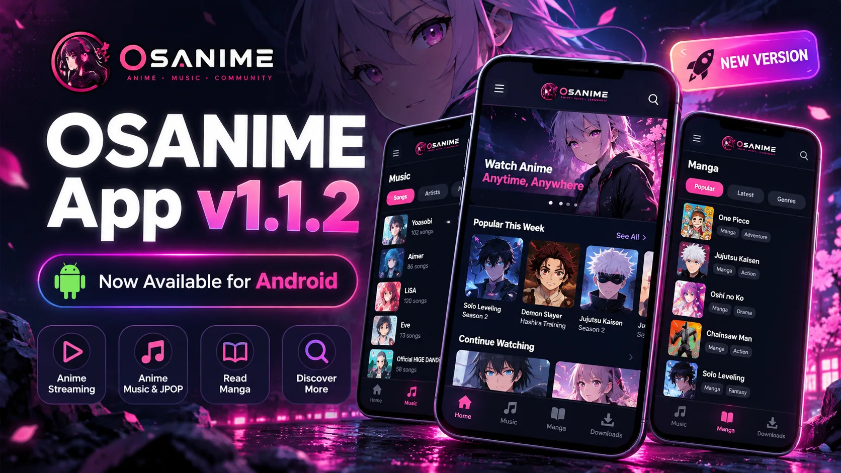 OSANIME App v1.1.2 for Android Is Now Available — Anime, Music, Manga, and More in One App